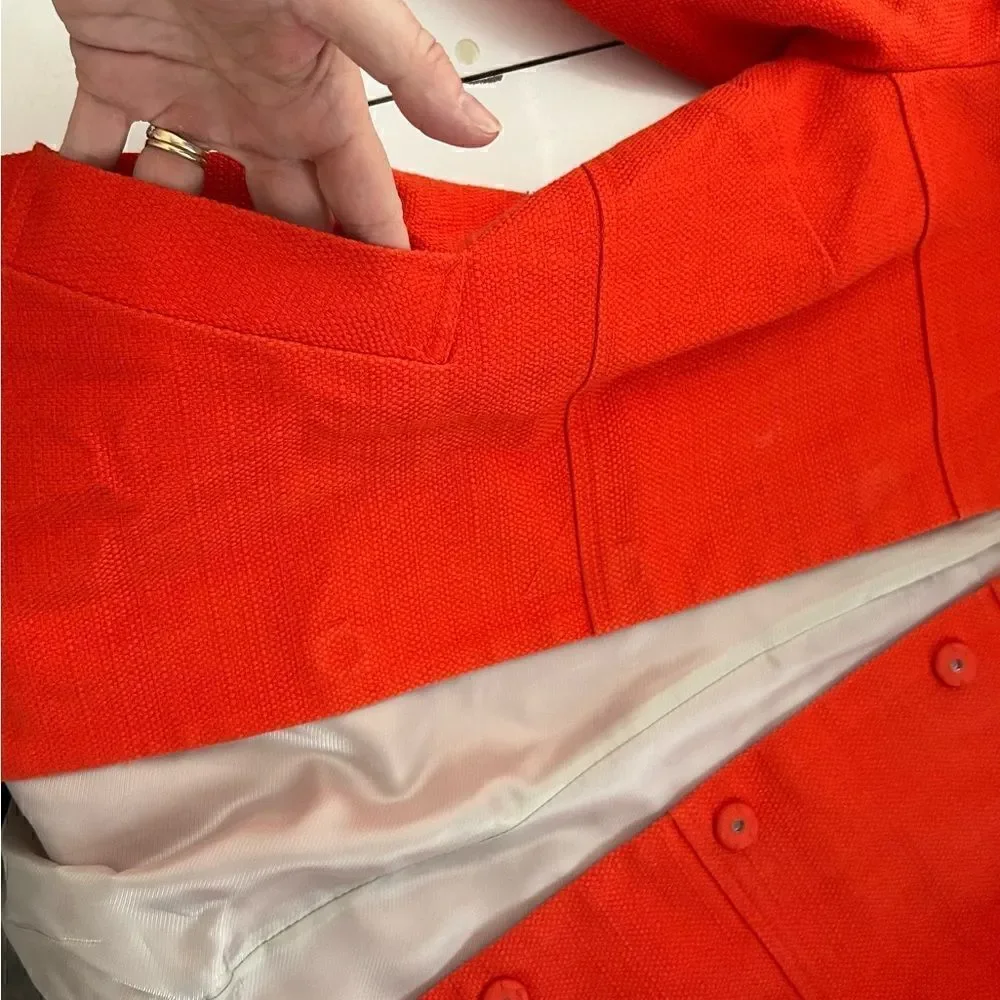 Banana Republic Orange Textured Lined Long Blazer Size XS
